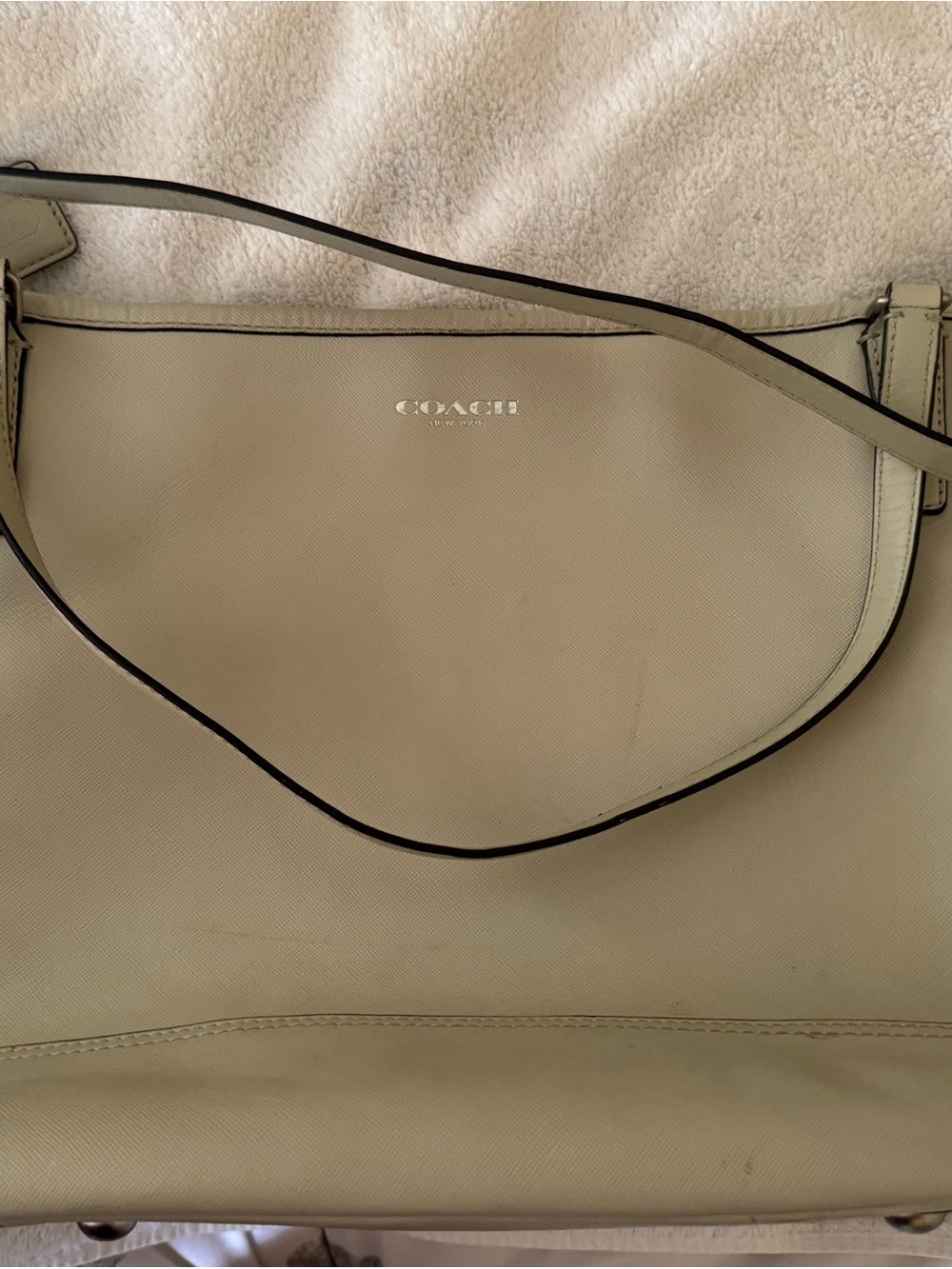 Coach Diaper Bag in Saffiano Leather. Includes changing mat and dust bag